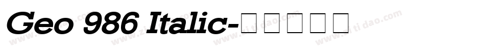 Geo 986 Italic字体转换